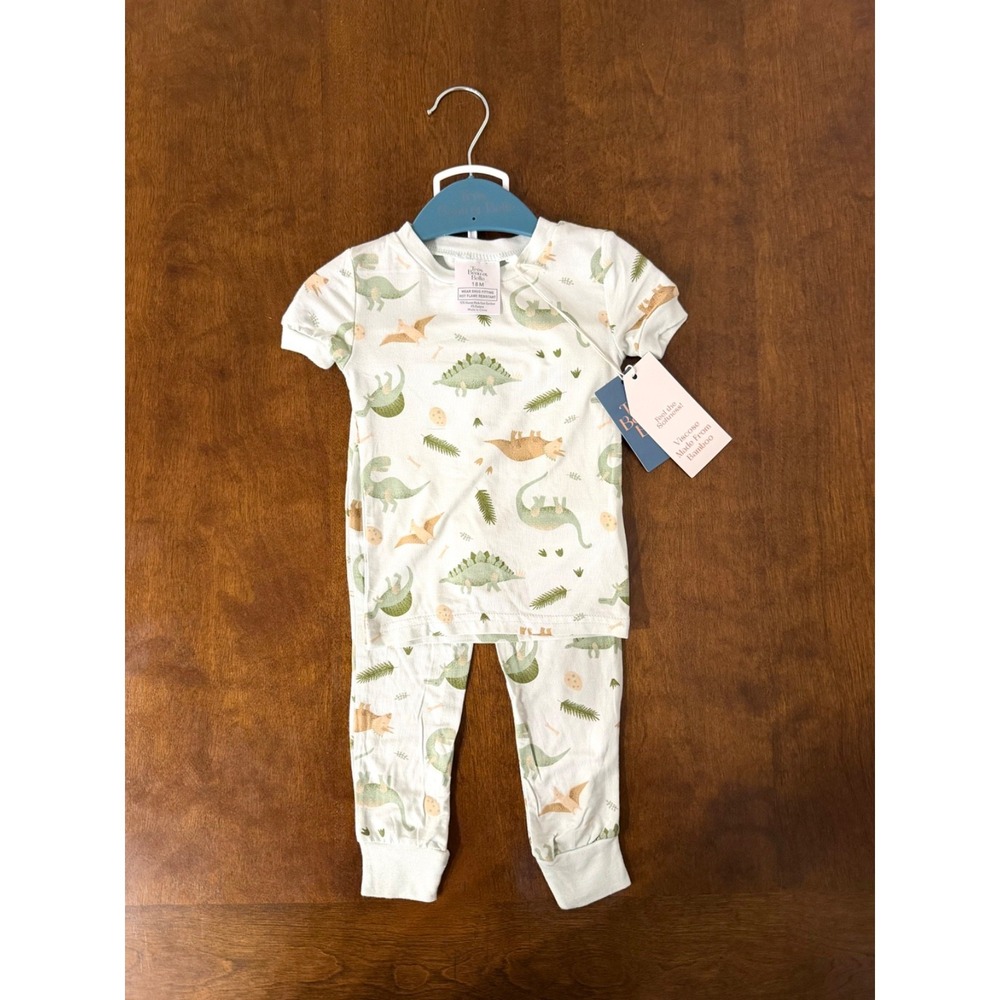 Très Beau et Belle Bamboo Pajamas Set Dinosaur Print Kids 18M Snug Fit Soft PJs